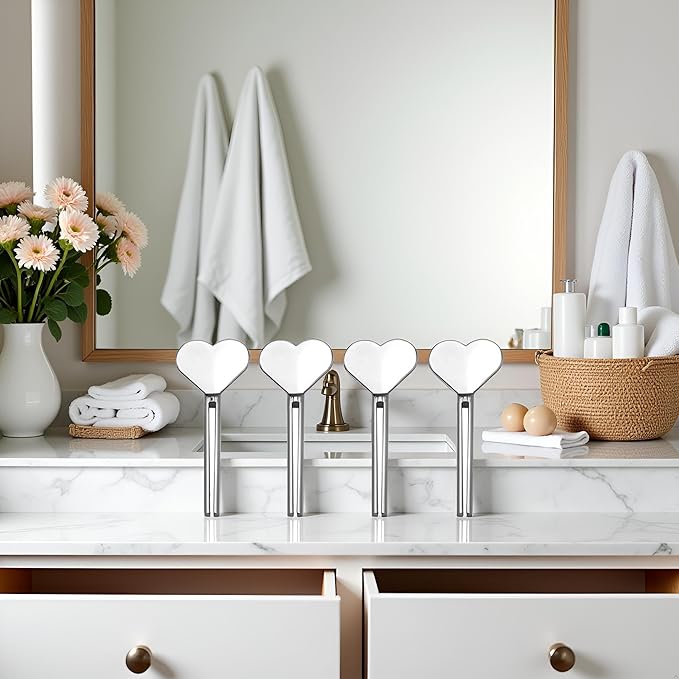 4Pcs Silver Metal Manual Toothpaste Squeezer Heart Stainless Steel Dispenser Tube Squeezer Hand Cream Tube Key Roller Set Bathroom Accessories Tube Squeezing Aids Bathroom Safety Daily Living Aids