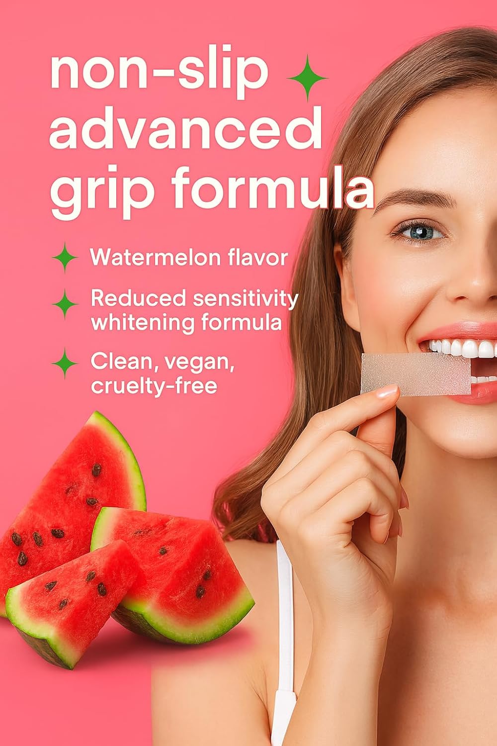 Pap Teeth Whitening Strips – Peach and Watermelon Flavor | Enamel-Safe, Sensitivity-Free Whitening, Gentle Daily Use, 28 Strips (14 Treatments) (Watermelon)