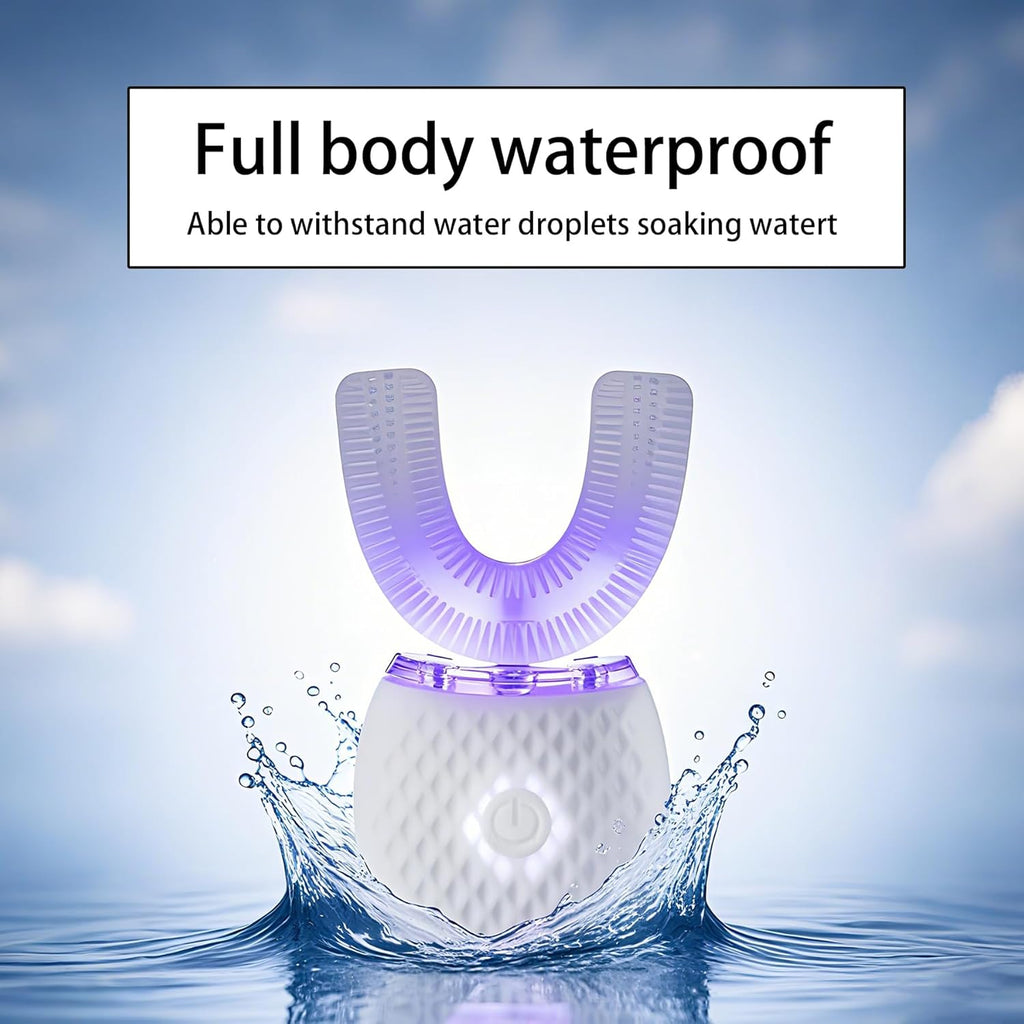 Automatic Toothbrush for Adults - Ultrasonic Electric Toothbrush 30s Timer, Soft Bristles, Wireless Charging Washable Portable for Travel & Home Use Dual-use (White, Adult)