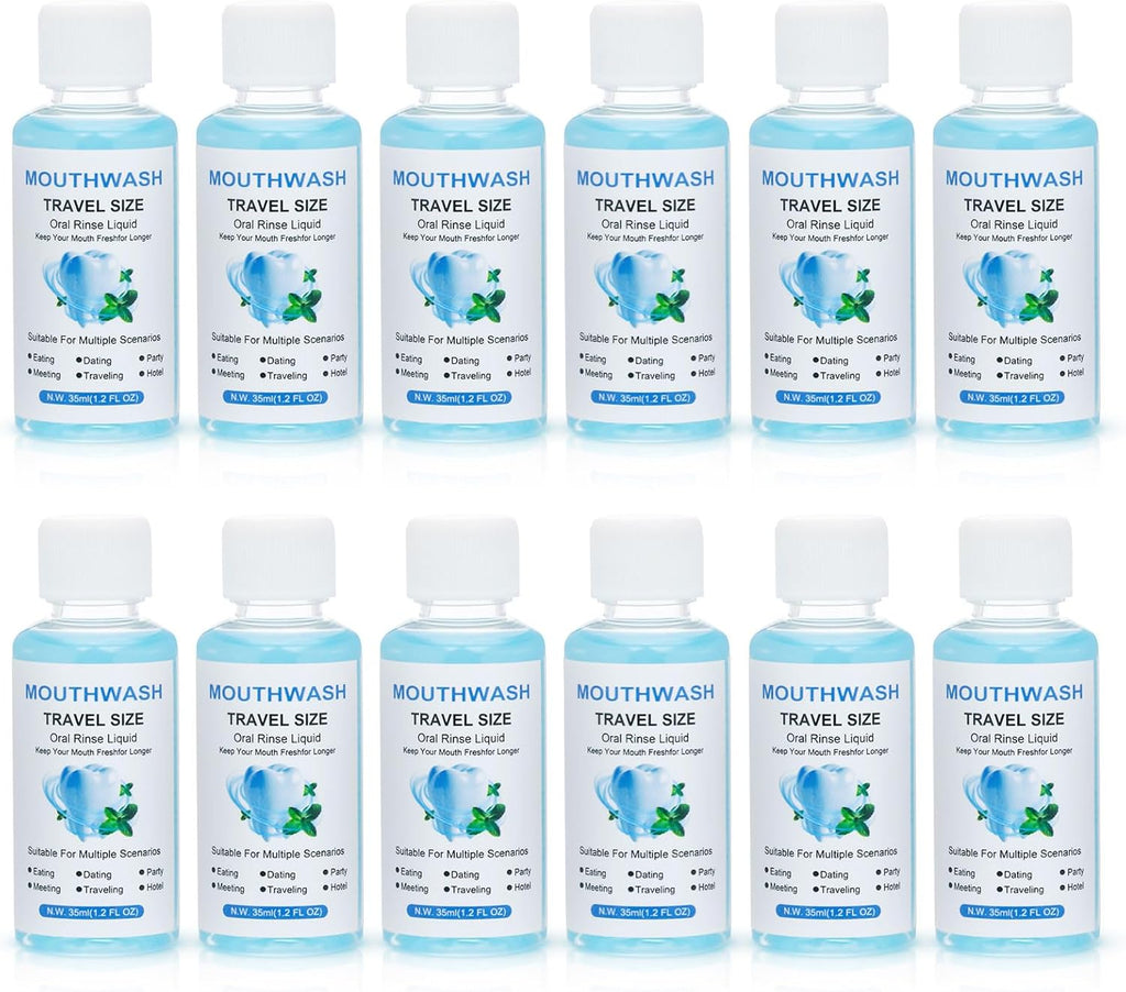 Travel Mouthwash Bulk, 1.2 Oz/35ml Mini Mouthwash Bulk, for Freshening Breath, Easy to Carry, Suitable for Work, Travel, Hotels, Dating Essentials (30-Pack)