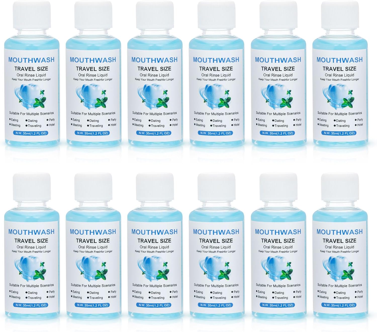Travel Mouthwash Bulk, 1.2 Oz/35ml Mini Mouthwash Bulk, for Freshening Breath, Easy to Carry, Suitable for Work, Travel, Hotels, Dating Essentials (30-Pack)