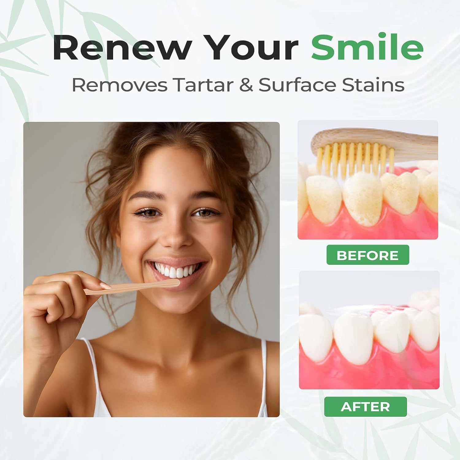 GENKENT Bamboo Toothbrushes 12 Pack Natural Toothbrushes BPA Free Soft Bristles Toothbrush Eco Friendly Charcoal Toothbrush for Travel