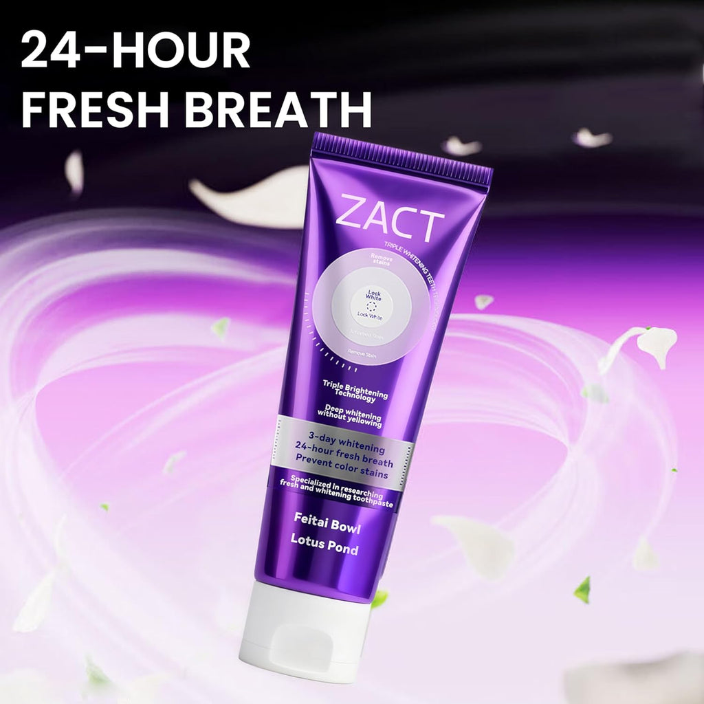 Purple Color Corrector & Whitening Toothpaste, Fluoride-Free for Sensitive Teeth, Deep Stain Remover to Eliminate Plaque & Freshen Breath, Enamel Safe (2)