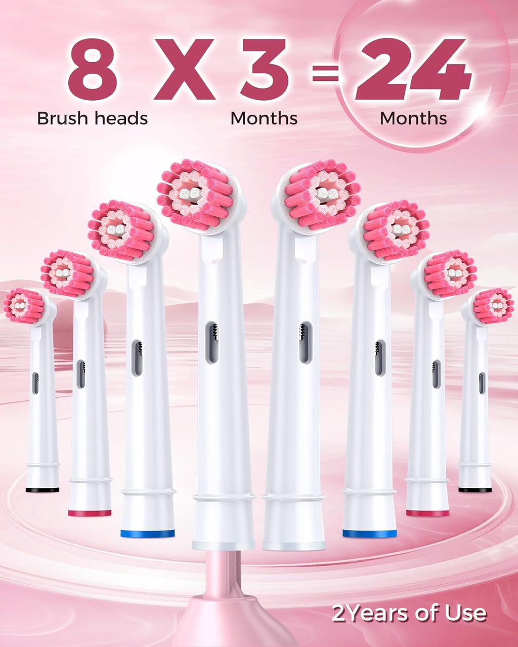 TEETHEORY Rotating Electric Toothbrush for Adults with 8 Brush Heads, Deep Clean Rechargeable Electric Toothbrush with 4 Modes and 2 Min Smart Timer, Last 30 Days and IPX7 Waterproof Pink