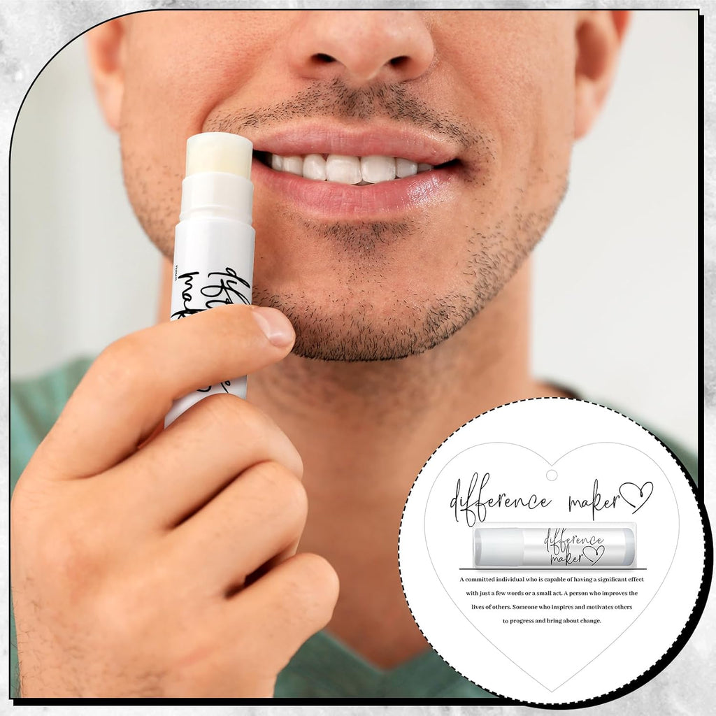 30 Pack Christmas Employee Appreciation Gift Lip Balms Bulk Staff Teacher Team Volunteer Thank You Gift Thanksgiving Christmas Appreciation Party Favor for Women Men(Heart,White)