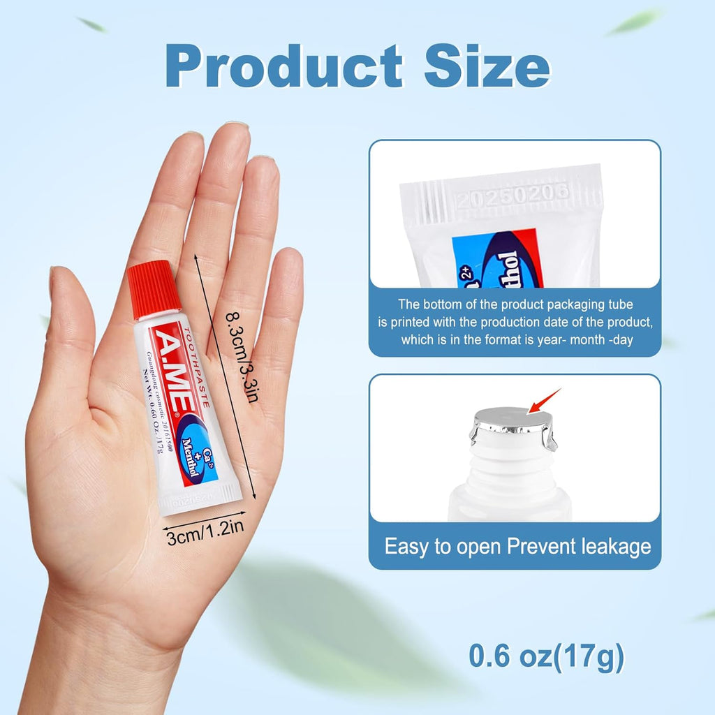 Toothpaste Bulk Travel Size, Disposable Small Travel Portable Mini Compact Pocket Size Toothpaste for Bad Breath, Vacation/Hotel/Camping Shelter/Homeless/Nursing Home/Charity 0.6 oz/ 17g (30 Tubes)