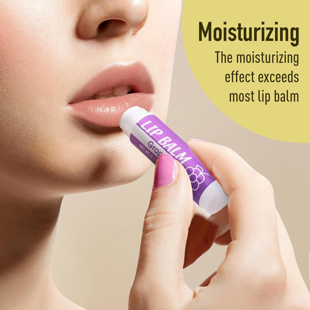 32 Pack Lip Balm, Natural Lip Balm Bulk with Vitamin E and Coconut Oil, Moisturizing Lip Balms for Dry Cracked Lips, Lip Balms for Stocking Stuffers - 8 Flavors