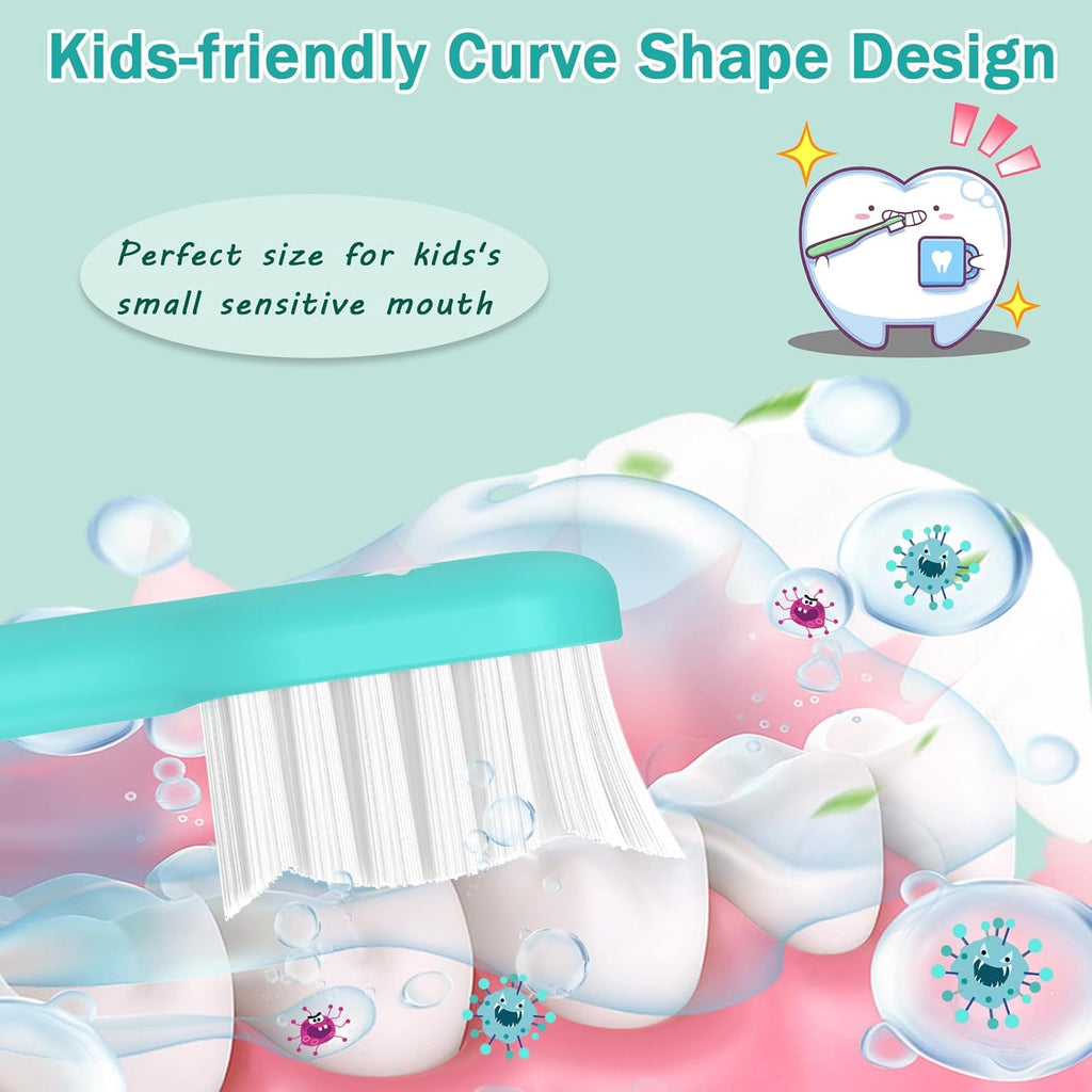 Kids Toothbrush Heads Compatible with Electric Philips Sonicare Handle 6032/94 6321 6340 6042 6320 6330, Replacement Heads Compact for Child 3-7 Years Old, Mini Brush Heads with Caps, 8 Pack Green