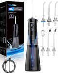 Water Flossers for Teeth - 5 Modes, 6 Flossing Tips, Rechargeable Cordless Portable 300ML Larger Tank Electric Waterflosser Cleaner IPX7 Waterproof Floss Cleaning Teeth Pick for Home Travel