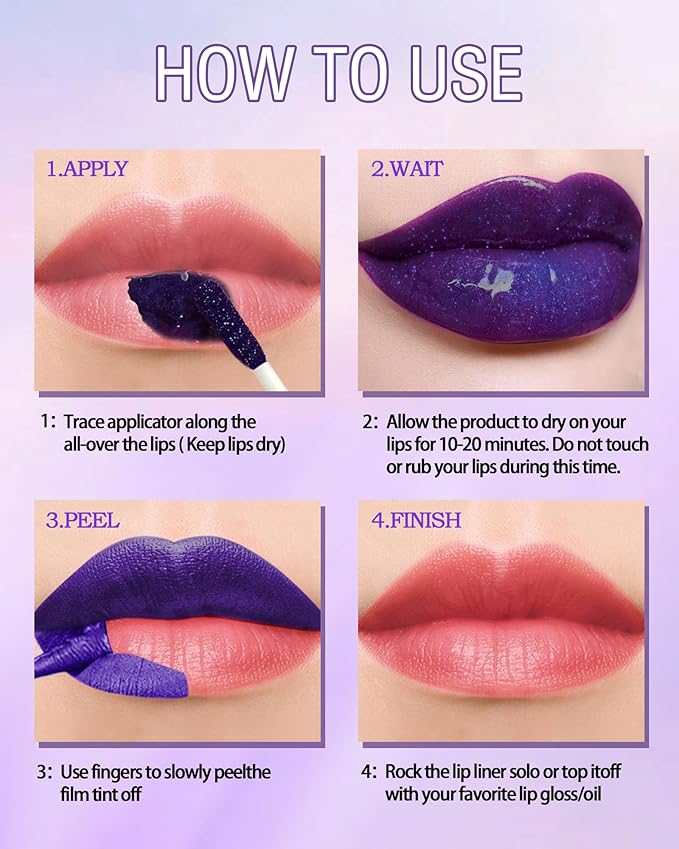 Lip Stain Peel Off, Waterproof Long Lasting Qiciy Tattoo Lip Gloss Color Peel Off Lips Tint Stain, Transfer-Proof Matte Tinted Lips Liner, High Pigmented Tattoo Lipstick Makeup Gift for Women-01 Peach