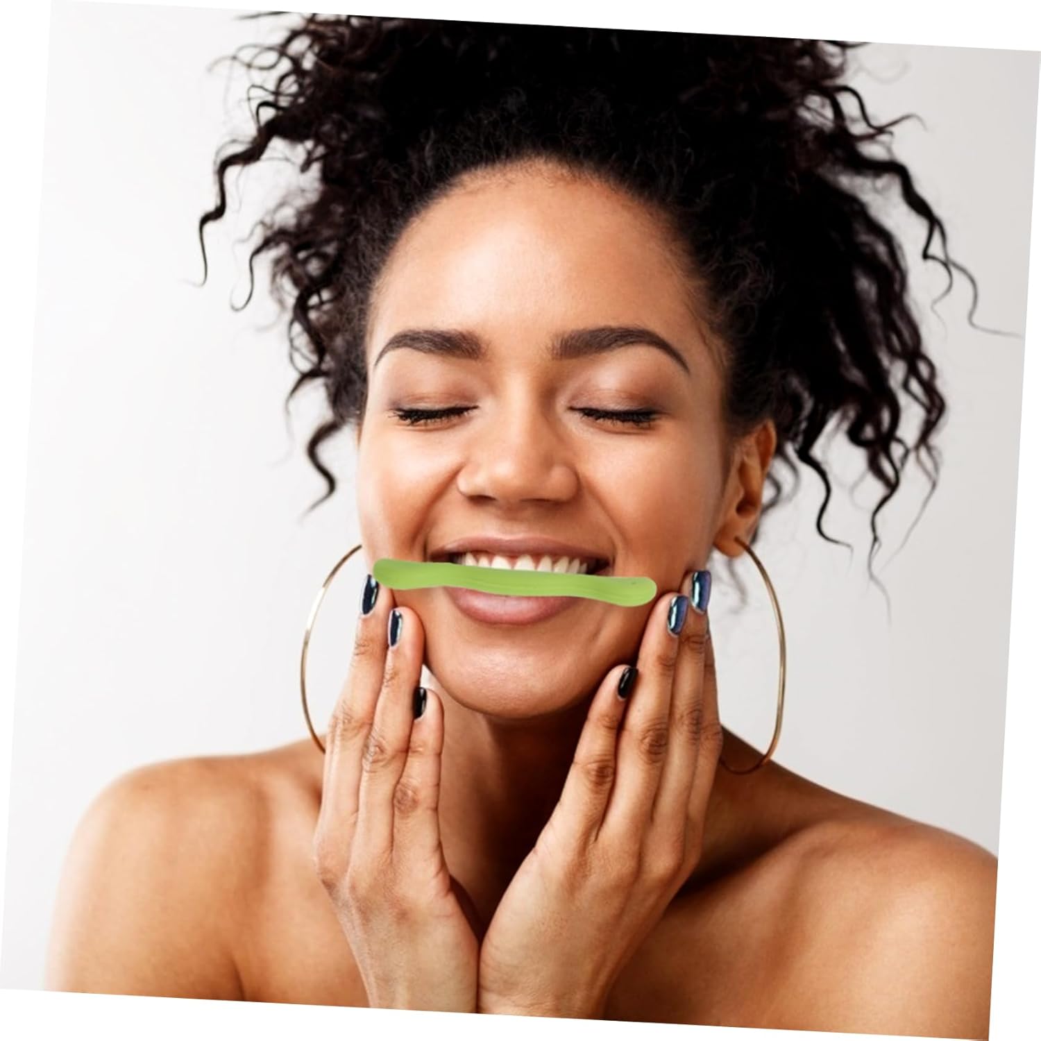 2pcs Silicone Lip Shaper Face Mouth Tightener for Training and Facial Muscle Exercise Mouth Exerciser for and Appearance Green