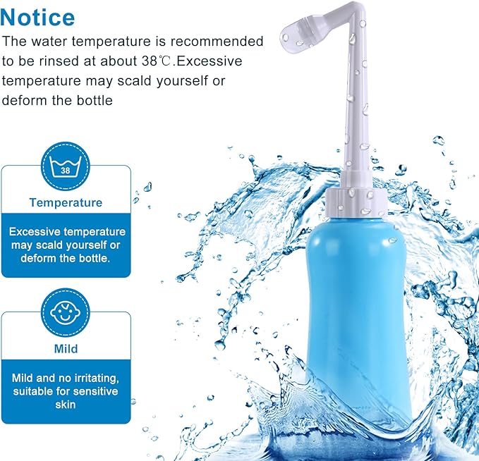 Portable Bidet Travel Large Capacity 450ml(15oz) Personal Toilet Handheld Blue