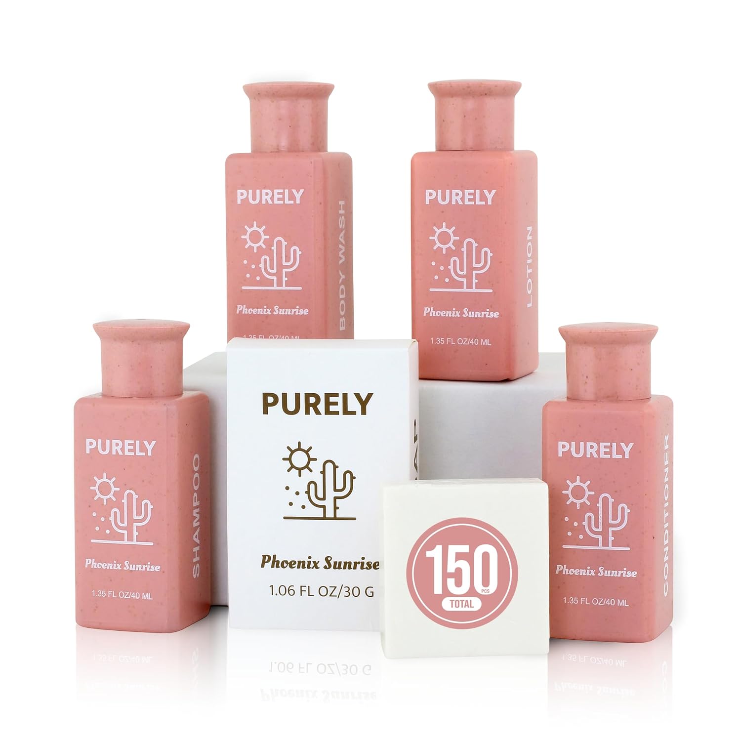 150 piece set | Hotel Soaps and Toiletries Bulk set | For Airbnb Essentials for Hosts | Mini Travel Size Shampoo and Conditioner Sets | Bulk Travel Size Toiletries | Homeless Supplies Bulk Amenities