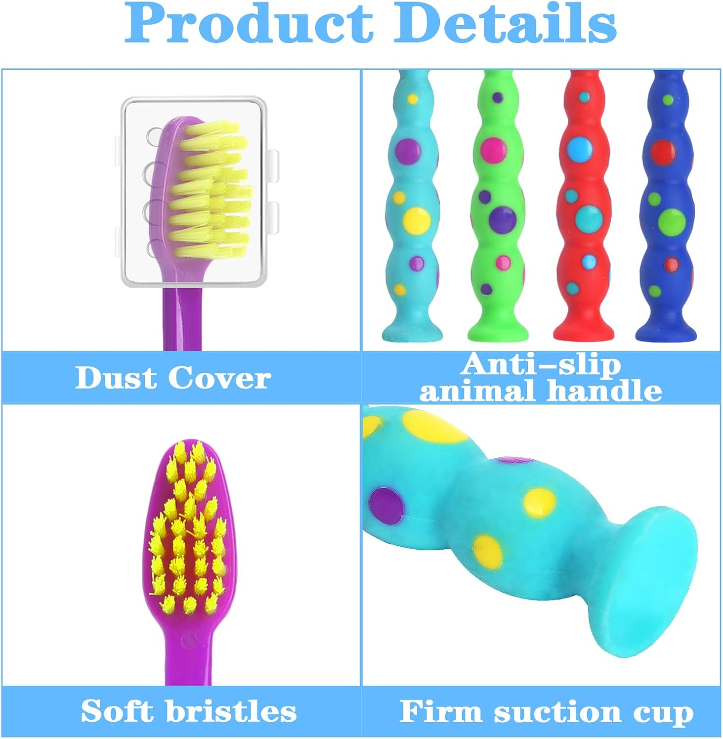 200 Pack Kids Toothbrush Soft bristles Toddler Lovely Toothbrush with Suction Cup Bulk, Includes Travel Covers, Individually Wrapped Toothbrushes for Kid Home School Daycare Camp (Candy)