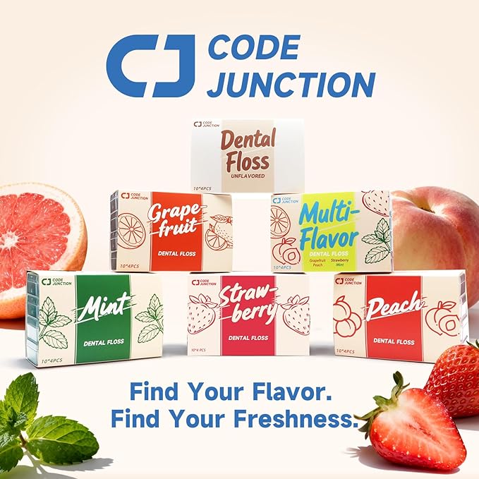 Travel Floss Picks, Fresh Mint Flavor, Dental Floss for Adults, 120 Count (3 Boxes of 4 Travel Packs)