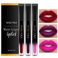 MAKI YIKA 3Pcs Matte Liquid Lipstick Makeup Set Red Purple Pink Lipstick Long Lasting Smudge Proof Non Transfer Lip Makeup, Purple/Pink/DeepRed