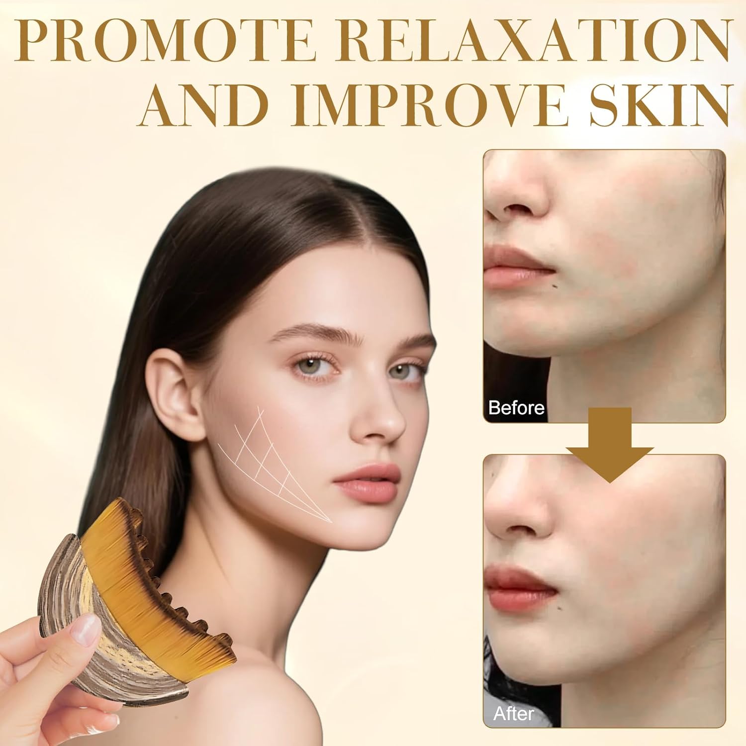 2 PCS ymphatic Contour Face Brush, Dry Brushing Face Brush, Lymphatic Drainage Massager for Face, Ergonomically Designed to Fit The Skin Precisely and Relieve Fatigue