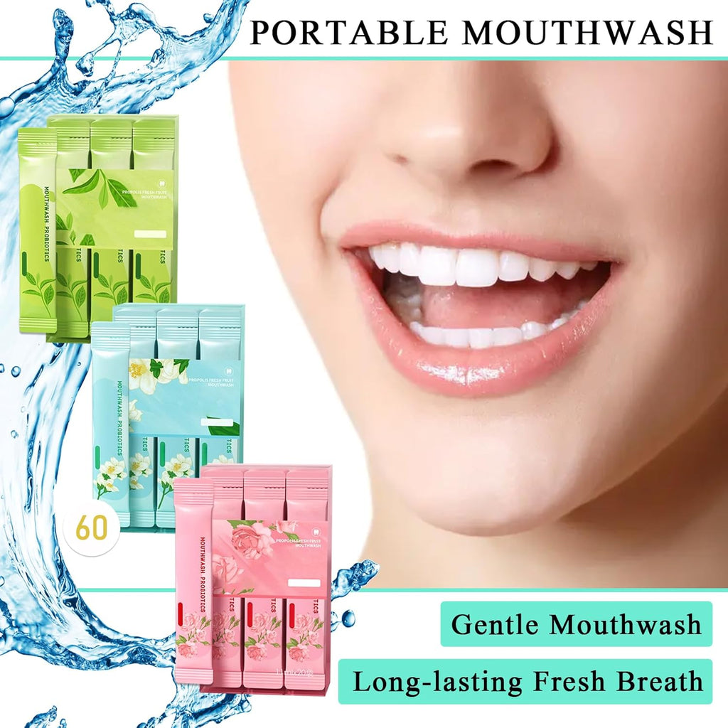 Travel Size Mouthwash,Mini Mouthwash Travel Size Bulk Portable Mouth Wash Set,Individual Small Travel Mouth Wash Packets for Fresh Breath(Pack of 60) A27