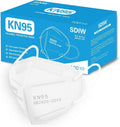100PCS KN95 Face Masks 5 Layer Filter Efficiency≥95% with Elastic Ear Loop and Nose Bridge Clip Breathable Mask White