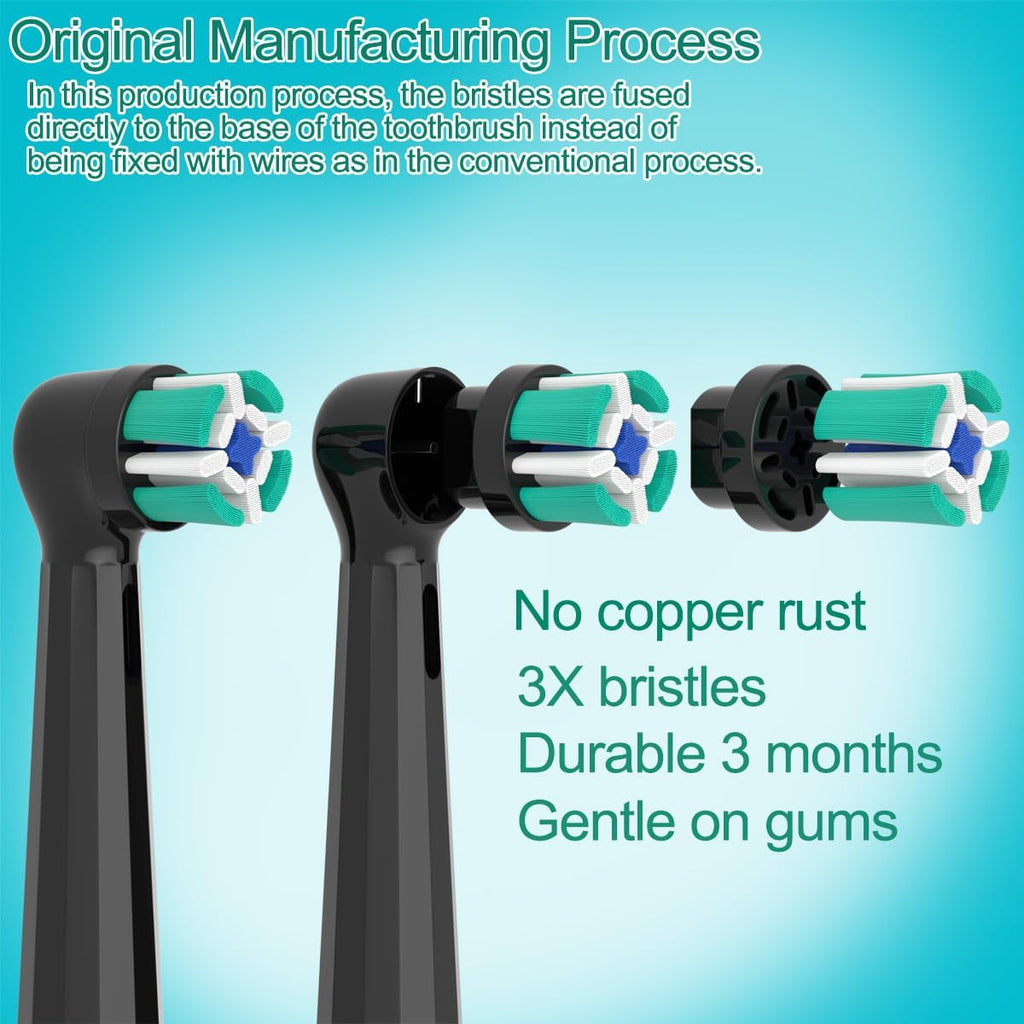 Replacement Heads Compatible with Oral B iO Electric Toothbrush, Soft Toothbrush Heads Fit for Oral-B iO 2/3/4/5/6/7/8/9/10 Series with Covers, Black 8pcs