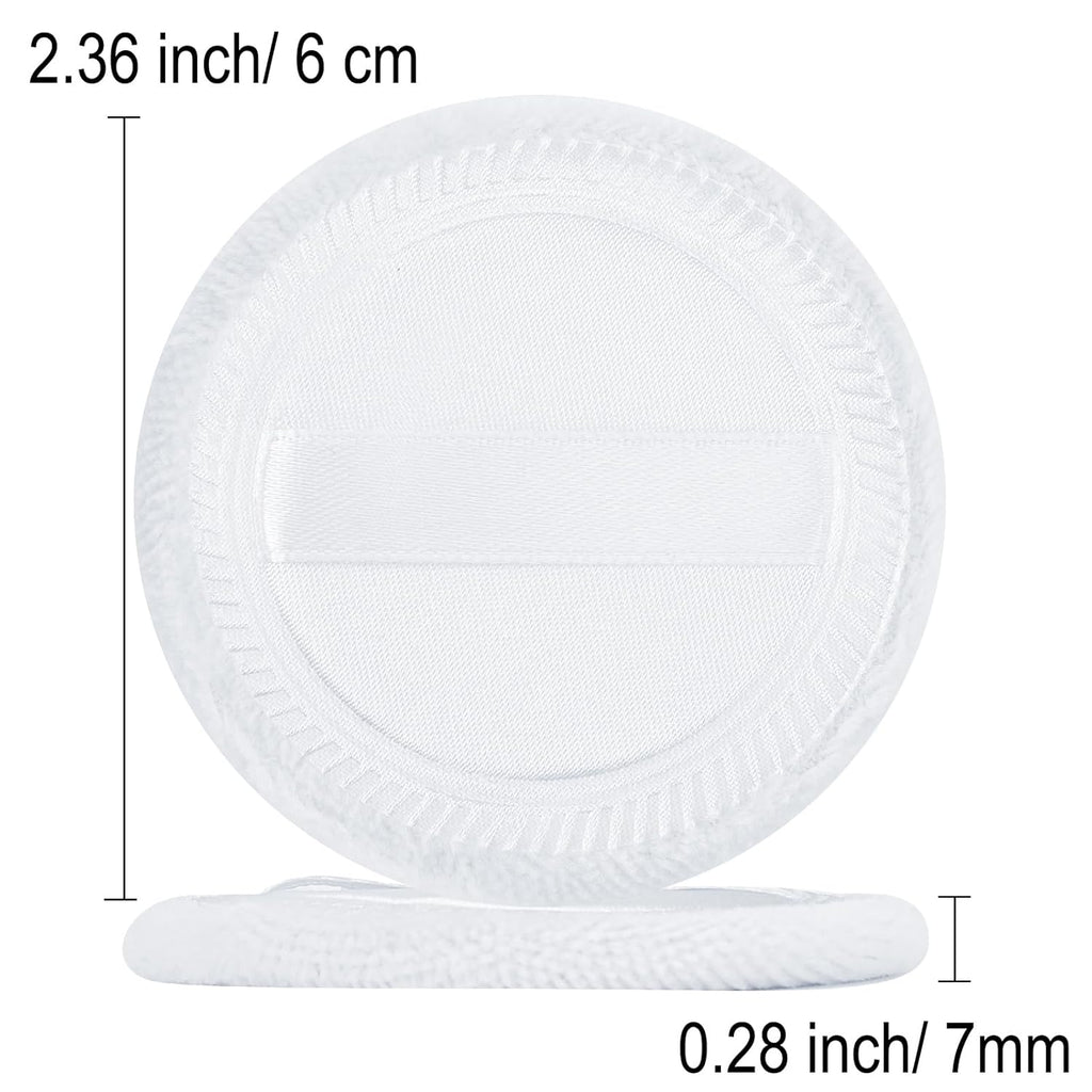 12 Pieces Powder Puffs Cotton Makeup Pads Soft Face Compact Puffs for Loose Setting Pressed Powder, 2.36 Inch (White)