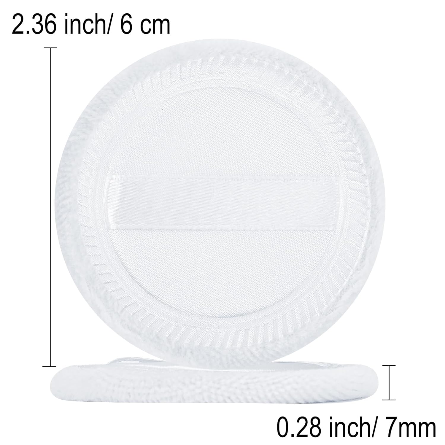 12 Pieces Powder Puffs Cotton Makeup Pads Soft Face Compact Puffs for Loose Setting Pressed Powder, 2.36 Inch (White)