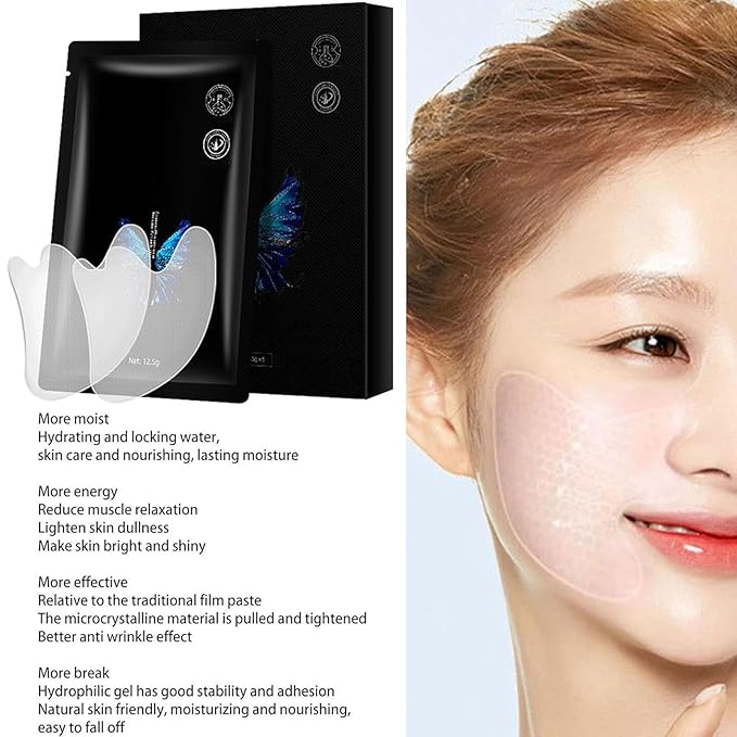 3 Box Face Nutrition Wrinkle Removal Lift Sticker - Microcrystalline Nasolabial Folds Removal Mask Laugh Line Lifting Mask Nasolabial Fold Stickers Facial Wrinkle Patches (Forehead Care)