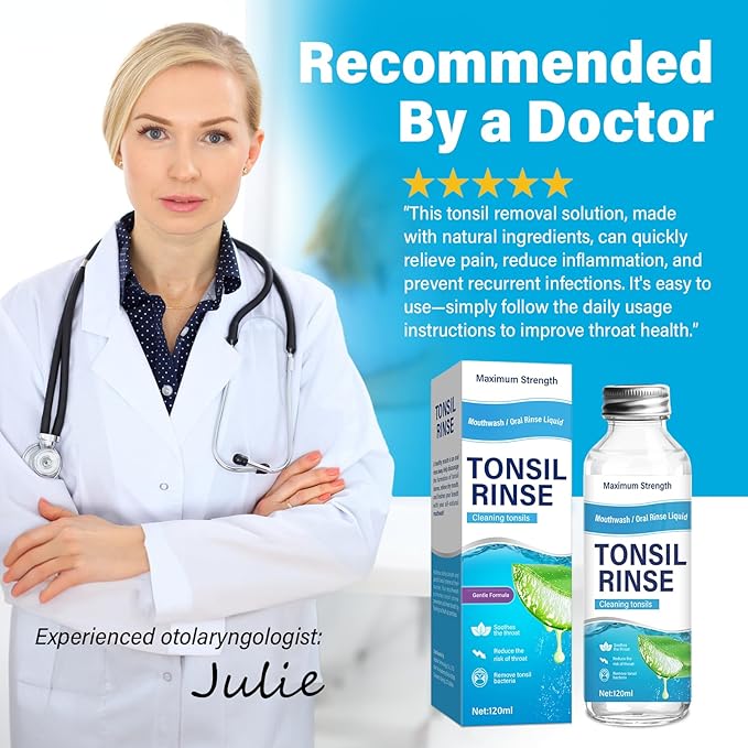 Tonsil Stone Remover, Natural Oral Rinse Liquid wihout Alcohol, Tonsil Stone Mouthwash to Help Soothe Tonsils, Fight Bad Breath, 4 Fl Oz