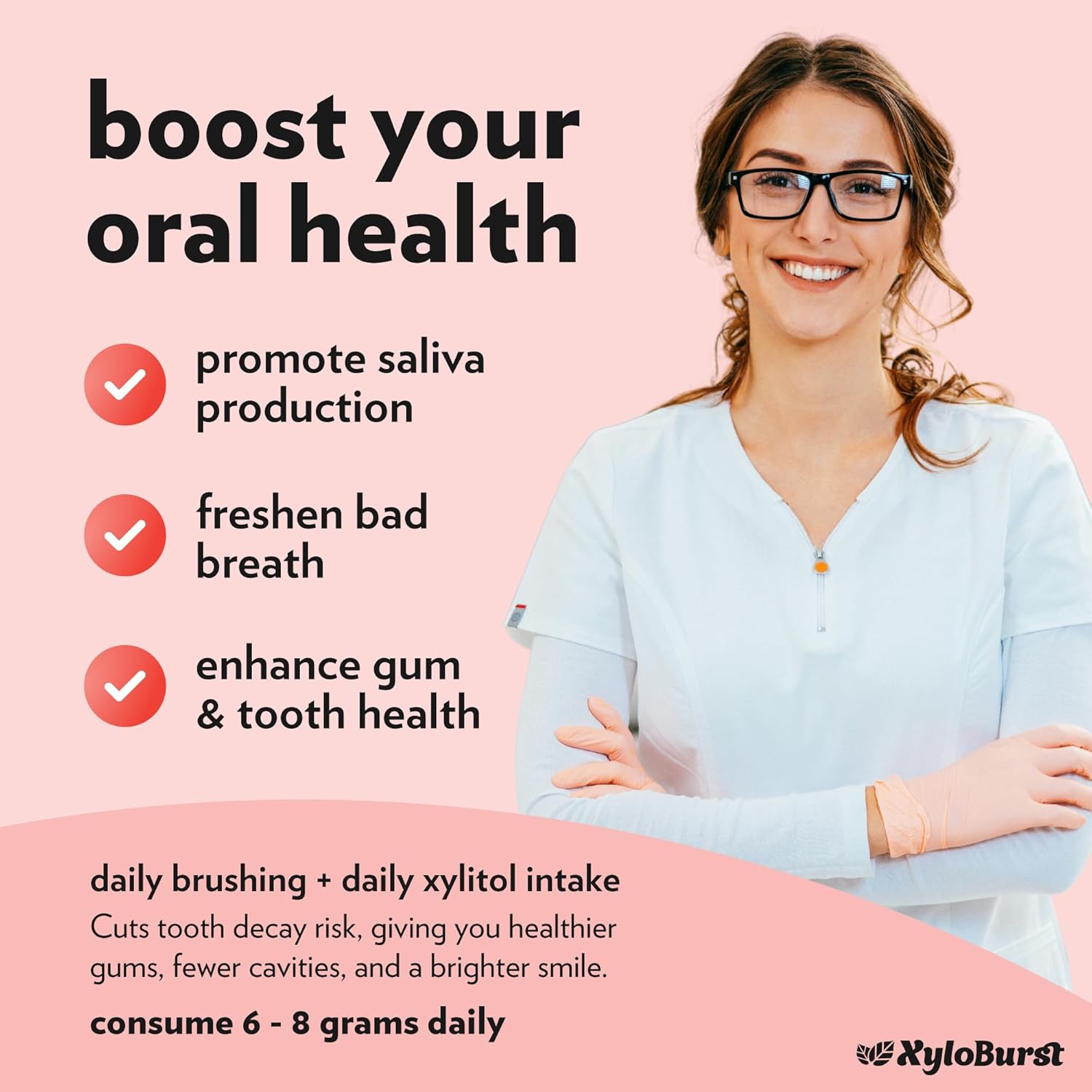 XyloBurst - Xylitol Mints | Sugar Free Breath Mints for Oral Health | Gluten Free, Vegan, Keto Friendly | Aspartame Free Mint | Cinnamon | 200 Count Jar (Pack of 2)