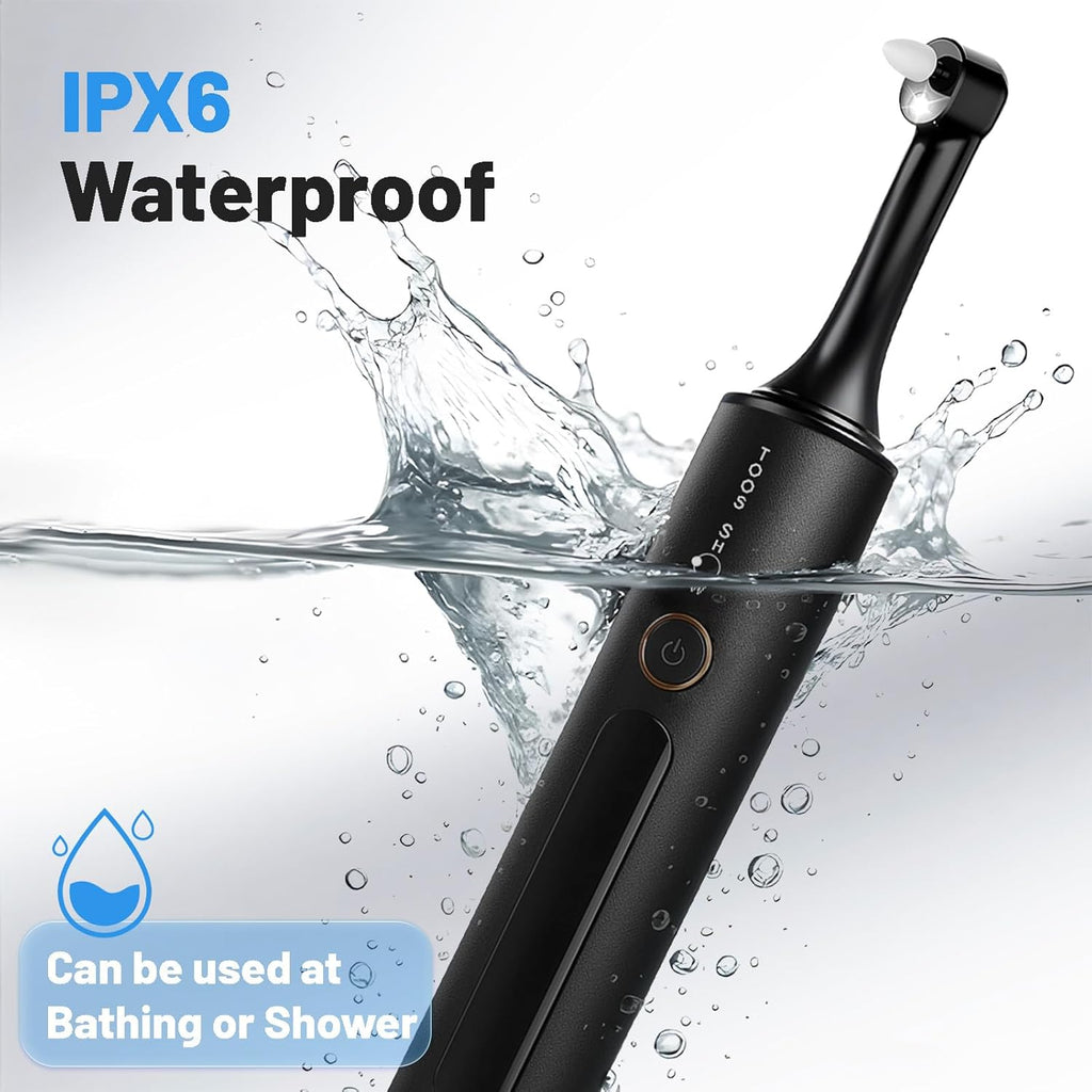 Tooth Polisher Kit with 4 Speed Modes, 5 Brush Heads, 6 Polishing Pastes & Desensitizing Gel,Rechargeable Electric Tooth Polishing Tool with LED Light & Travel Case, Home Use Teeth Whitening Cleaner