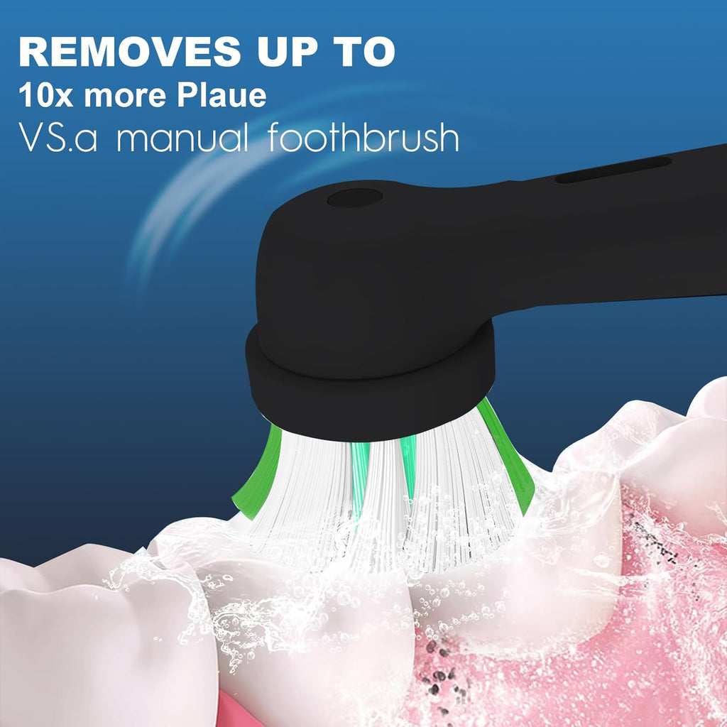 IO Replacement Heads Compatible with Oral B iO 2 3 4 5 6 7 8 9 10 Series Electric Toothbrush, 10 Pcs Brush Heads Compatible with Oral B for Teeth Clean (Black)