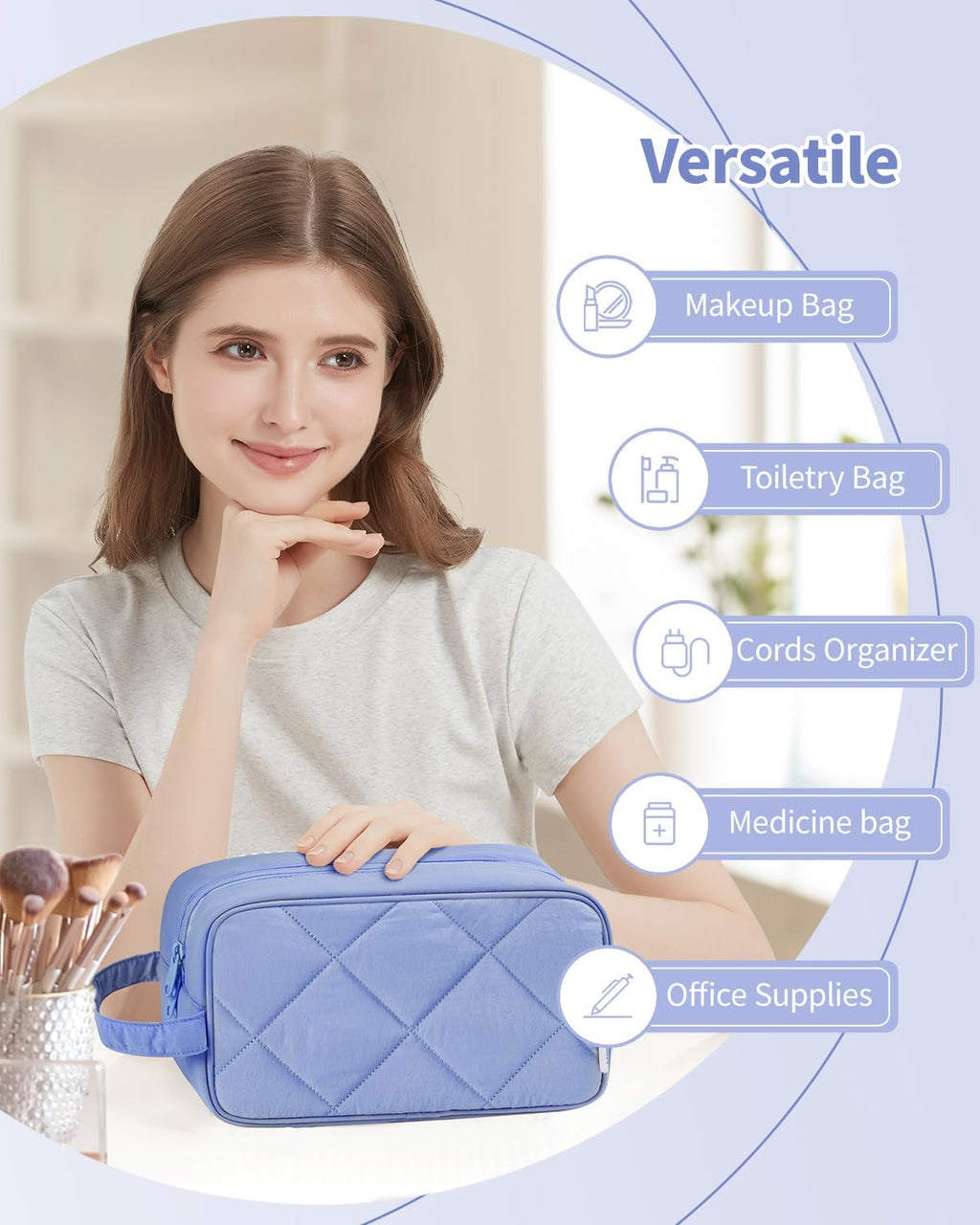 Narwey Travel Toiletry Bag for Women Traveling Dopp Kit Men Travel Bag for Toiletries Cosmetic Bag Makeup Bag Medicine Bag for Traveling