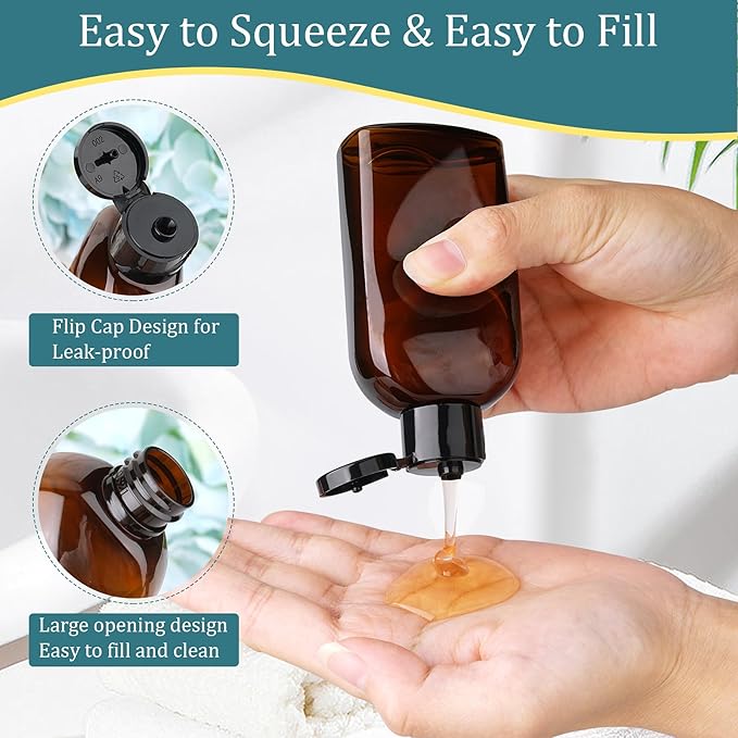 Cosywell Travel Bottles for Toiletries 4pcs 3.4oz Travel Shampoo and Conditioner Bottles TSA Approved Travel Size Containers Leak Proof Small Plastic Squeeze Bottles with Flip Cap