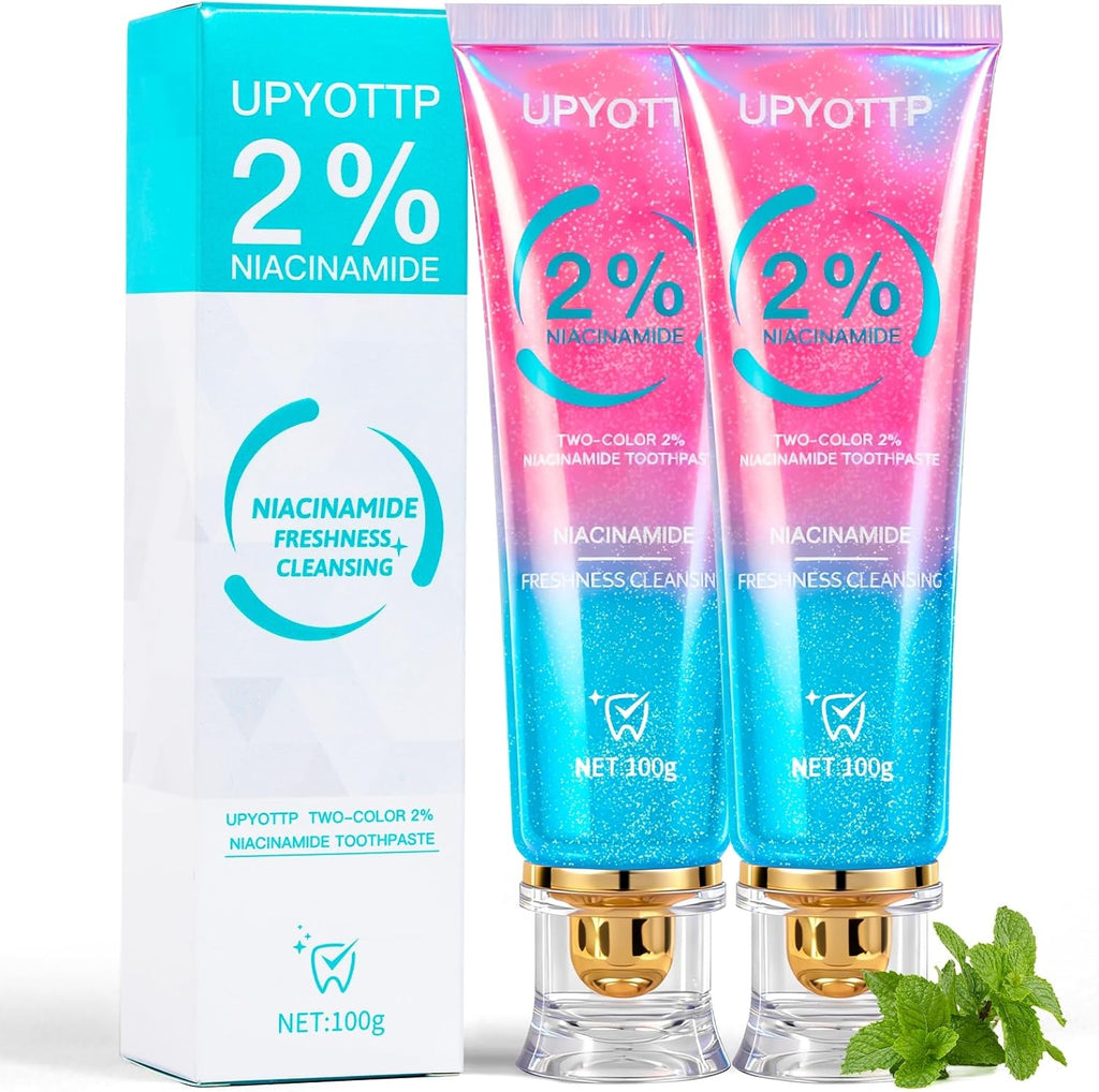 Niacinamide Whitening Toothpaste, Niacinamide Intensive Whitening Toothpaste, Fresh Breath, Improves Gum Health,Fluoride-Free, Suitable for Sensitive Teeth(2pcs)
