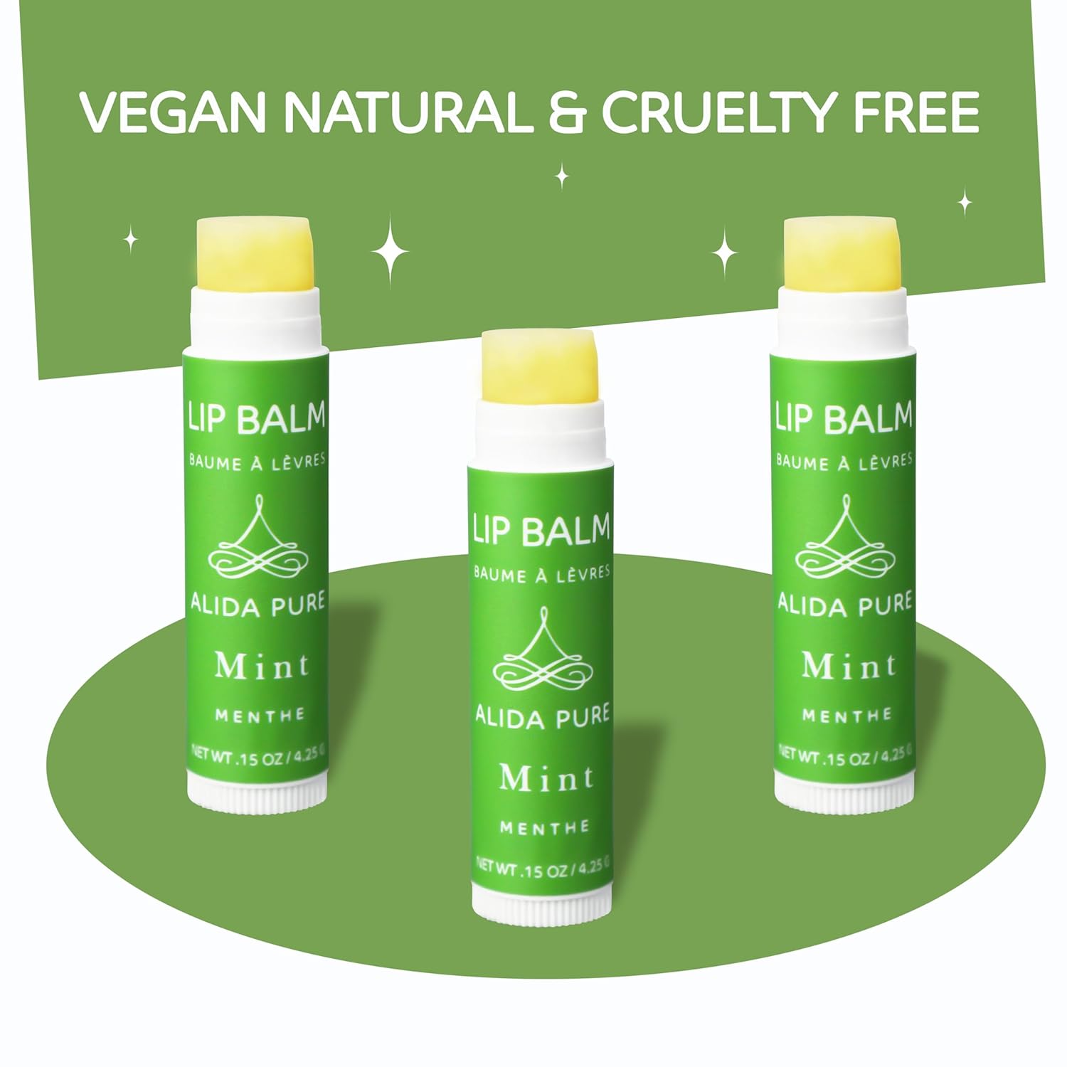 Mint Lip Balm Collection, Vegan Set, Beeswax Free, with Organic Jojoba and Avocado Oil, Vitamin E, Natural Moisturizer for Dry, Chapped Lips, 3 Tube Set