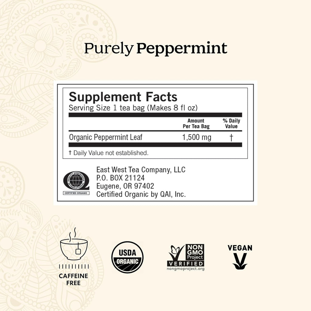 Yogi Tea - Purely Peppermint Tea (6 Pack) - Supports Healthy Digestion - Caffeine Free - 96 Organic Herbal Tea Bags