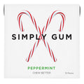 SIMPLY Gum Peppermint, Plastic-Free Natural Chewing Gum, Candy Cane Box 6 Pack (90 Pieces) | Vegan, Kosher, Non GMO, Aspartame Free and Sorbitol Free