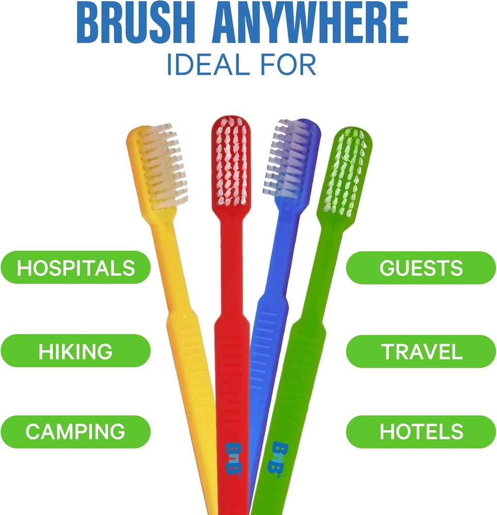 144 Prepasted Disposable Toothbrushes | Pre-Pasted Soft Bristle Tooth Brush for Dental Care & Oral Hygiene | Individually Wrapped Toothbrush Pack Airbnb Gifts | No Water Needed, Paste Made in USA.