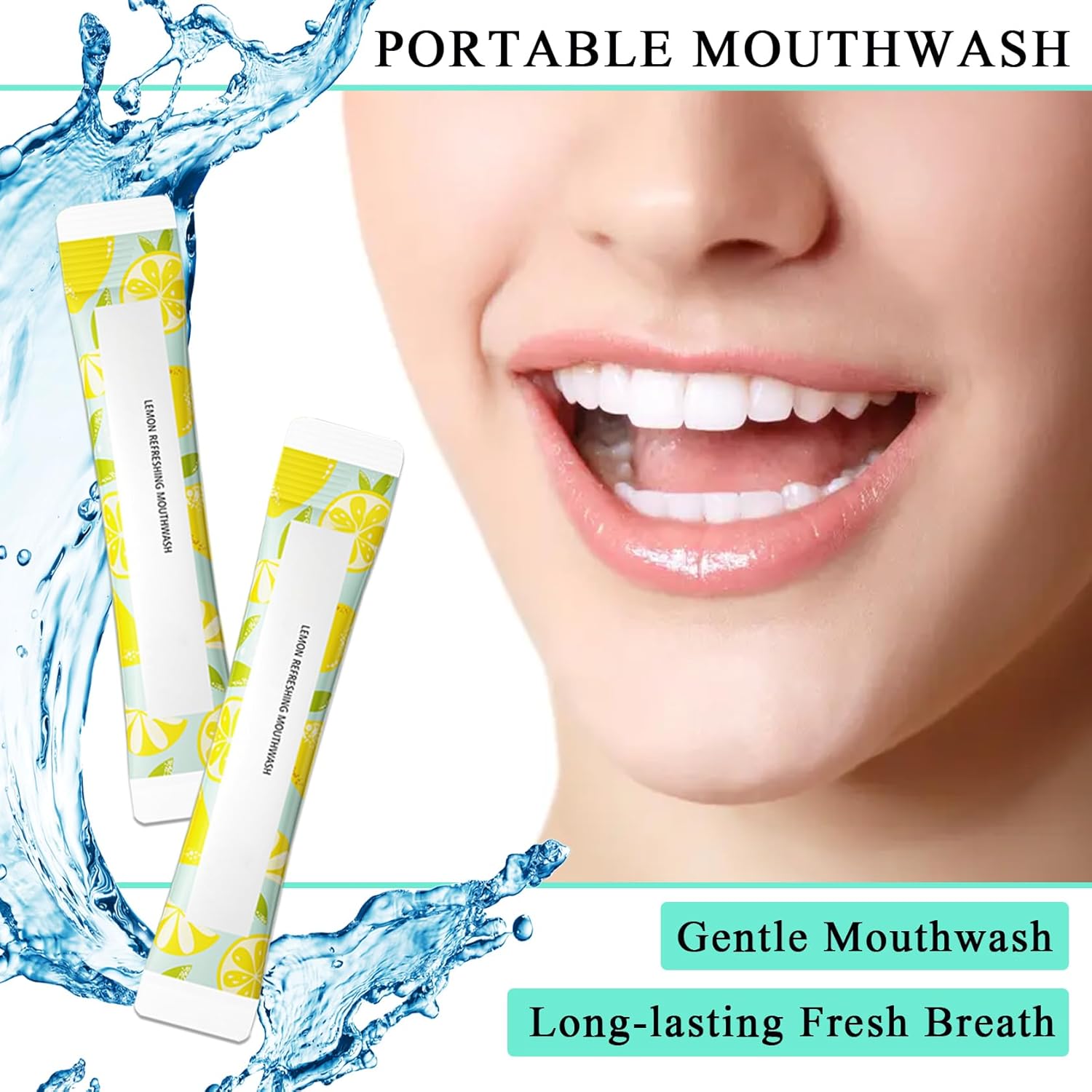 Travel Size Mouthwash,Mini Mouthwash Travel Size Bulk Portable Mouth Wash Set,Individual Small Travel Mouth Wash Packets for Fresh Breath(Pack of 60) A14