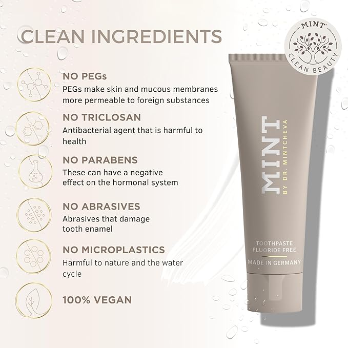 Mint Day & Night Toothpaste Set (2X 85ml) – with & Without Fluoride – MPT1 Ultra Polish Technology with Perlite – Natural Whitening, Gentle Low Abrasion, Vegan, Microplastic-Free, Mor