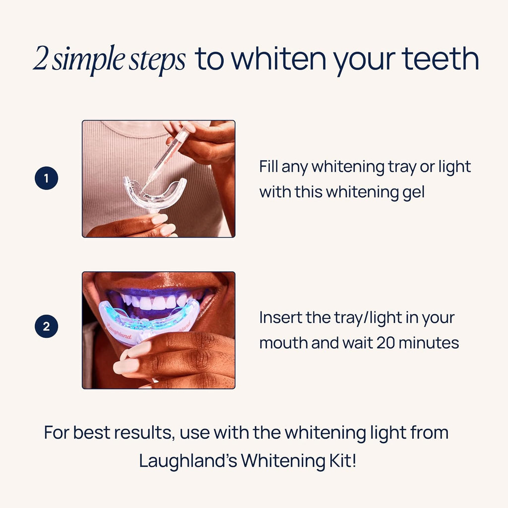 Laughland Original Teeth Whitening Gel 3 Pack, Tooth Whitener, Made with 8% Hydrogen Peroxide, Glycerin, Aloe Vera & Mint, at Home Dental Care, Travel Friendly, 6 Treatments (3 Pack, Original)
