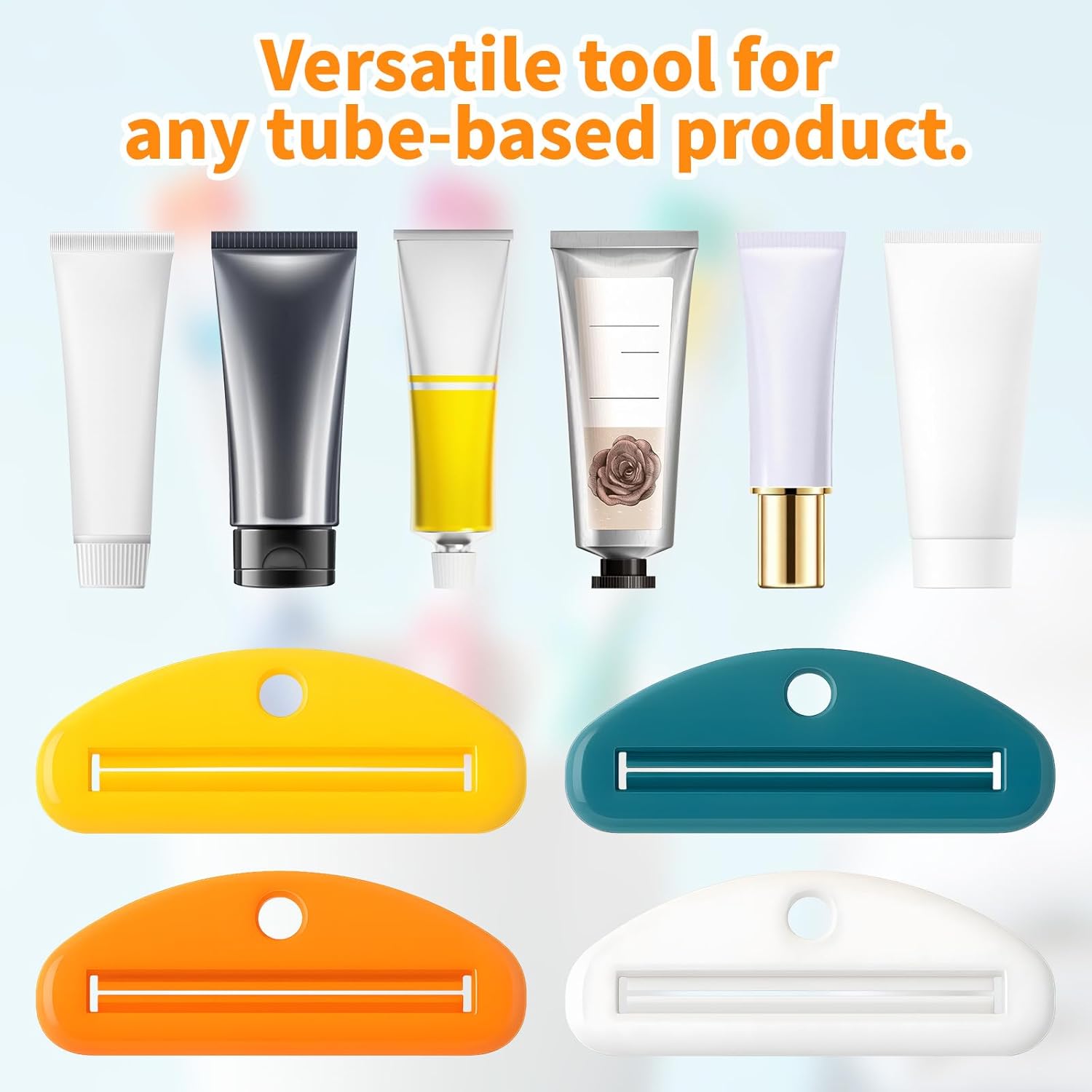 12 Pcs Toothpaste Squeezer, Plastic Toothpaste Tube Squeezer Tool, Hanging Toothpaste Saver Squeezer Clip for Toothpaste Cream Cosmetics Facial Cleanser Pigment and Paint (4 Colors)