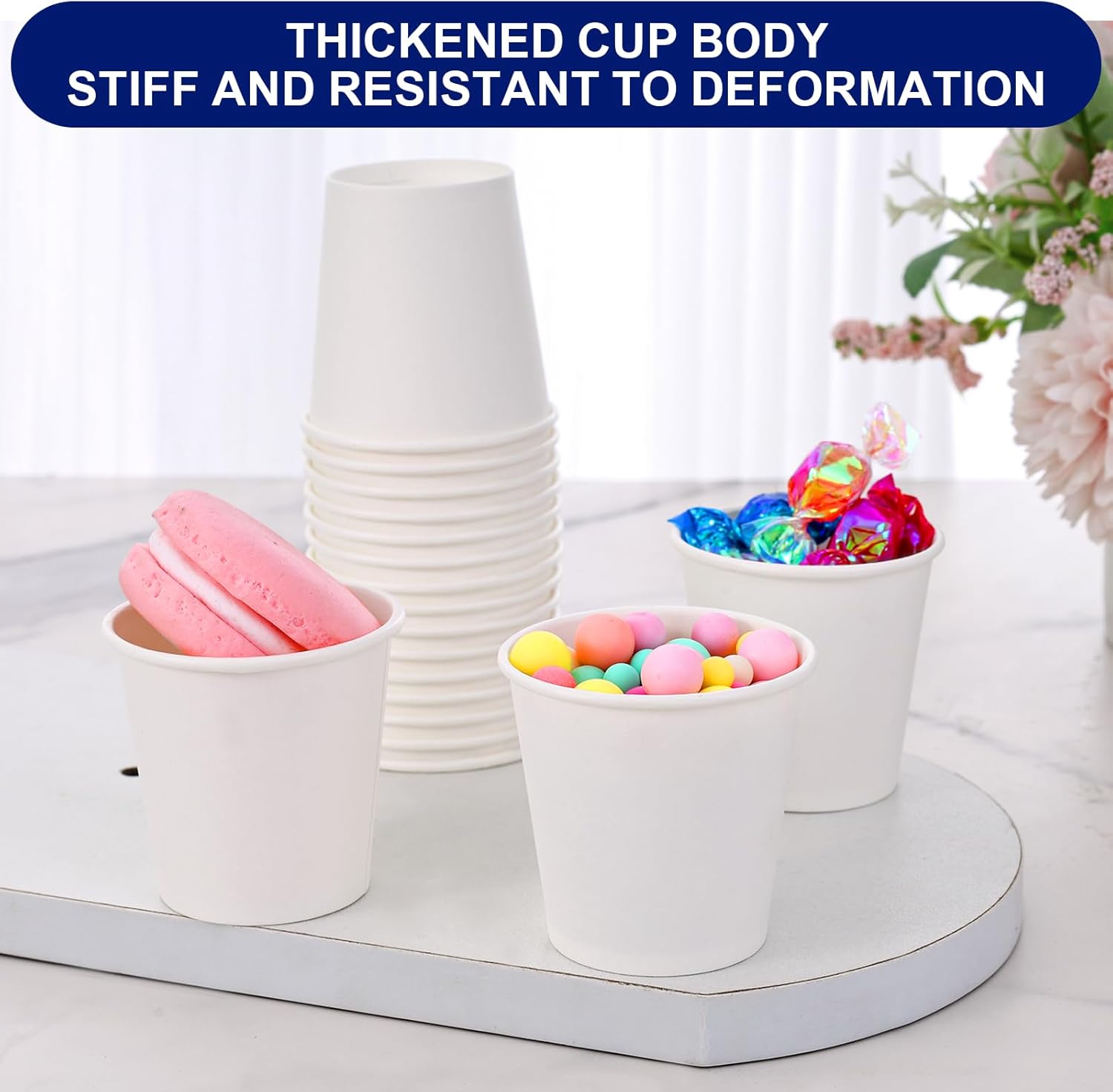 tchrules 1000pcs Bathroom Paper Cups, Disposable Mouthwash Cups Mini Paper Cups for Home, Office, School, Hotel & Travel(1000, 3 oz)