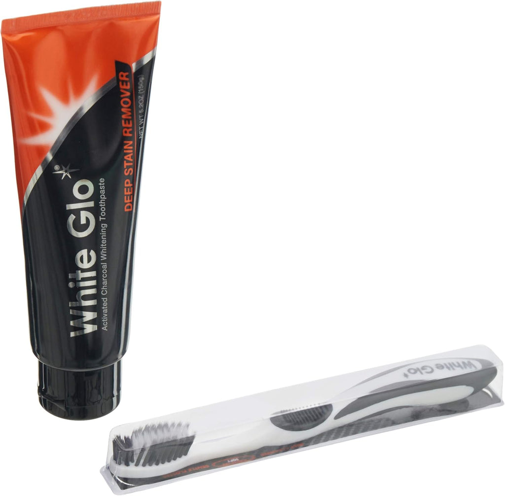 White Glo Charcoal Deep Stain Remover Toothpaste, 100ml