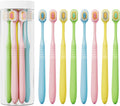 Extra Soft Toothbrushes for Adults Sensitive Gums Teeth Manual Toothbrushes Multicolor Wider Toothbrush Head Saves Brush Teeth Time 8 Pack for Family Pregnant Women Elderly