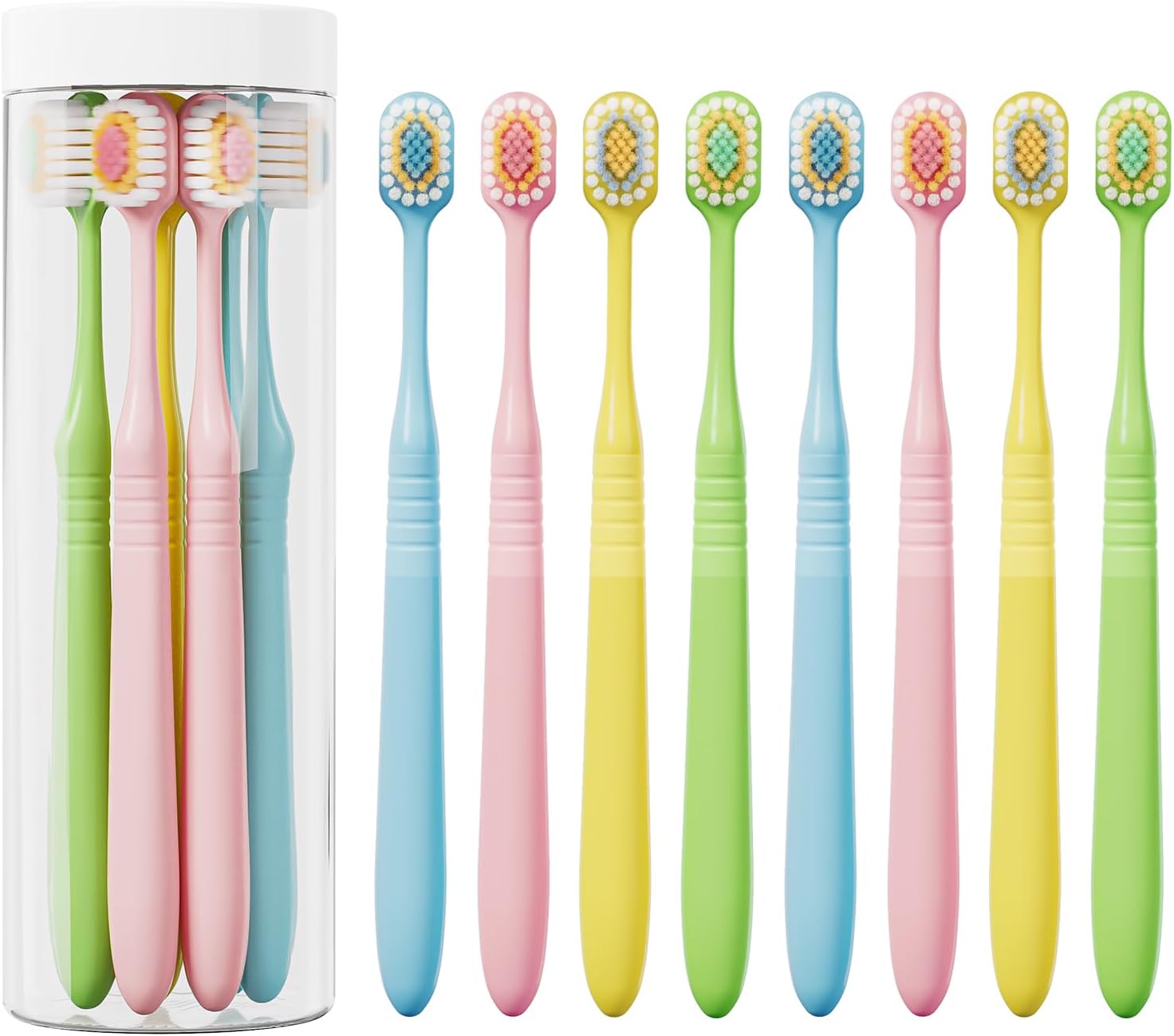 Extra Soft Toothbrushes for Adults Sensitive Gums Teeth Manual Toothbrushes Multicolor Wider Toothbrush Head Saves Brush Teeth Time 8 Pack for Family Pregnant Women Elderly