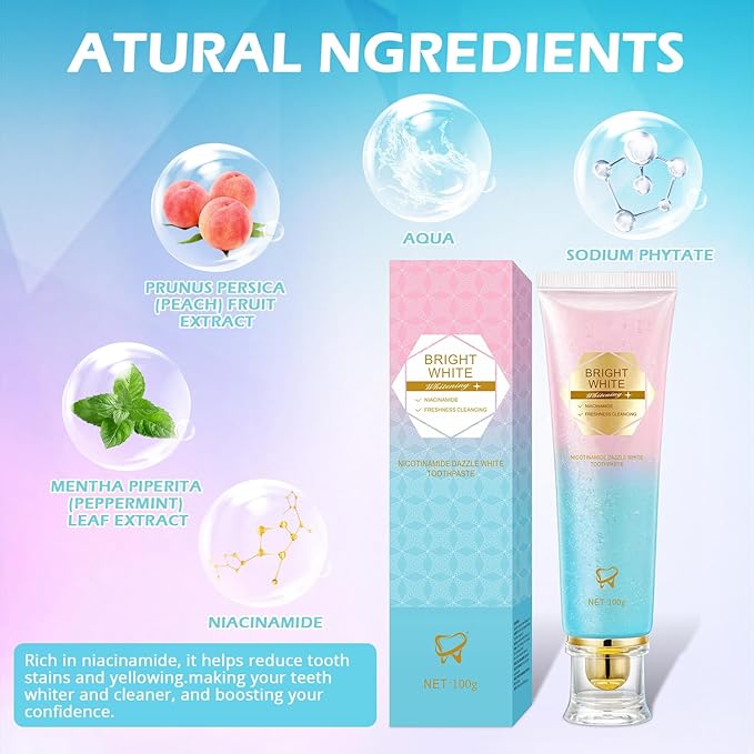 Niacinamide Whitening Toothpaste, Niacinamide Toothpaste Intensive Whitens Teeth, Protects Enamel, Removes Stains & Refreshes Breath, Daily Oral Care at Home Mint Flavor (1 Pack)-YanxiananYagao