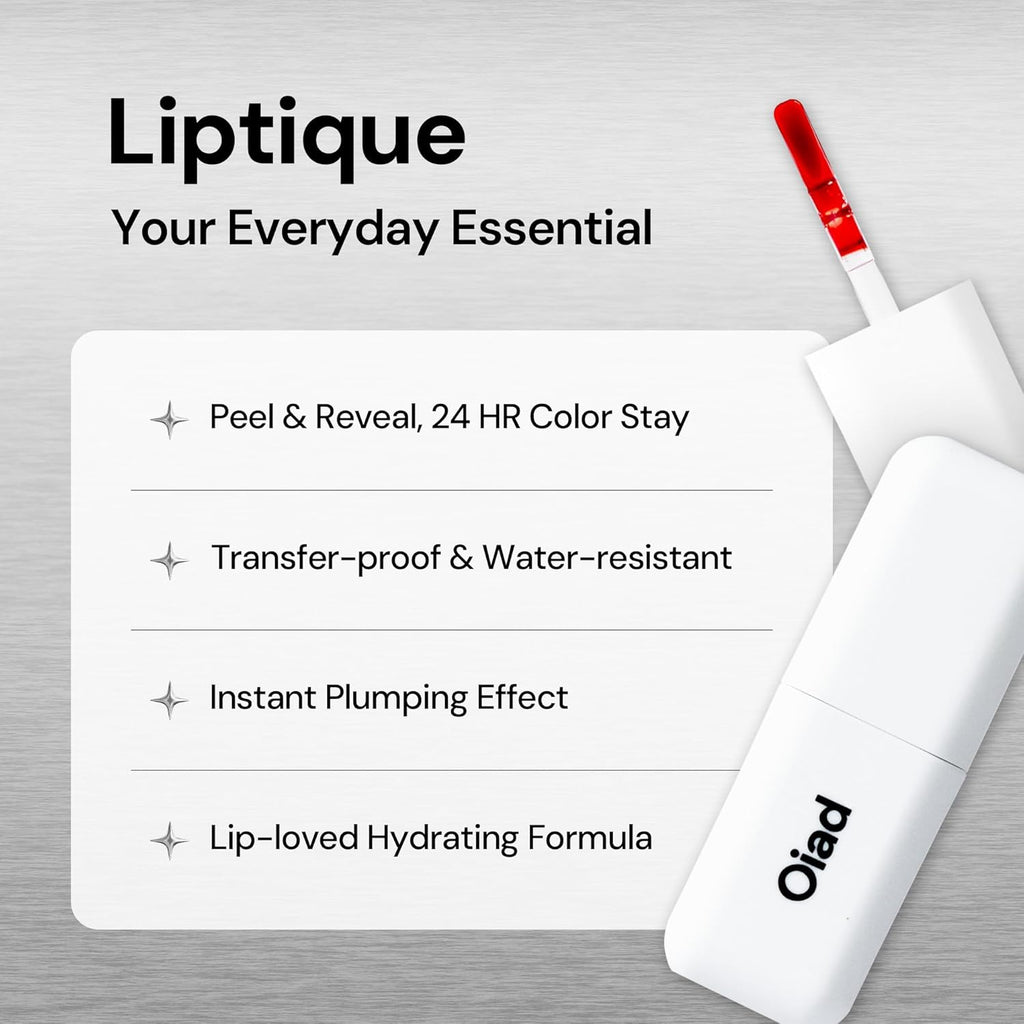 All-Day Lip Set – Liptique (001 ROUGHER) Long Lasting Peel Off Lip Stain & Lip Glow Nourishing Oil