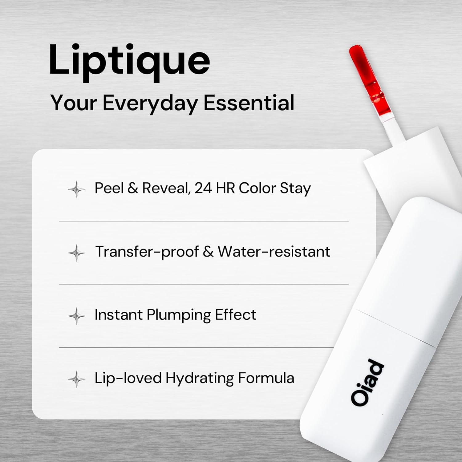 All-Day Lip Set – Liptique (001 ROUGHER) Long Lasting Peel Off Lip Stain & Lip Glow Nourishing Oil