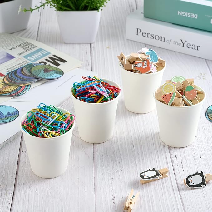 200 Pack 5 oz Paper Cups, Disposable Small Bathroom Mouthwash White Cups for Office, Parties, Travel, Picnics and Events